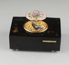 Antique Tortoiseshell and pictorial enamel singing bird box, by Bontems