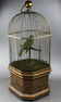Antique large single singing bird in cage, by Bontems