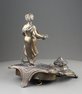 Gilt bronze antique musical automaton inkwell