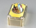Silver gilt and enamel singing bird box with timepiece, by C. H. Marguerat