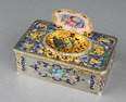 Silver-gilt, gold, enamel and pictorial enamel Fusee singing bird box, by Charles Bruguier