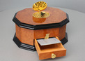 An exclusive and contempary decagonal singing bird card box, by Reuge