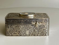 Engraved silver-gilt and painted ivorine pictorial study singing bird box,  Early-period Karl Griesbaum