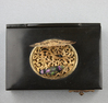 Antique Composition tortoiseshell and gilt metal singing bird box
