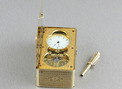 Antique silver-gilt skeleton-escapement timepiece snuffbox