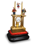 Antique gilt metal musical acrobat automaton timepiece, by Jean Robert Houdin