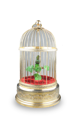 Small single bird-in-cage, by Karl Griesbaum