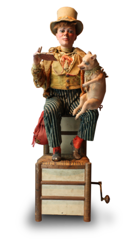 Antique Peasant and the Pig musical automaton, by Vichy-Triboulet