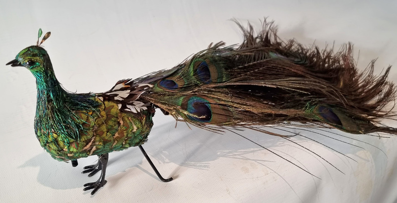 A very rare antique walking and fantail-displaying Indian peacock automaton, by Roullet & Decamps
