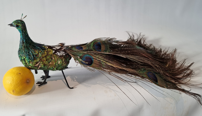 A very rare antique walking and fantail-displaying Indian peacock automaton, by Roullet & Decamps