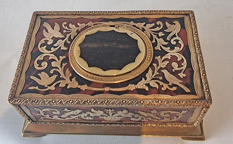 Rare Boulle Tortoiseshell Singing Bird Box 