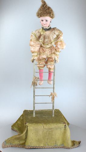 Antique girl Gymnast-on-ladder musical automaton, by Leopold Lambert