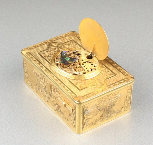 Antique Gilt metal singing bird box, by Bontems