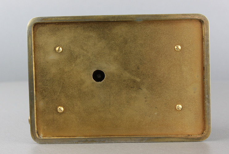 Tooled gilt bronze and enamel singing bird box