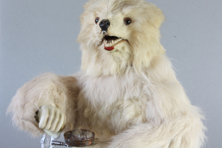 Douglas Fisher Very Rare Antique Polar Bear Bubble Blowing Automaton