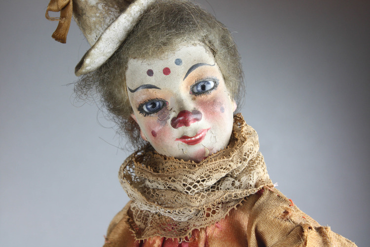 Antique clown acrobat-on-ladder musical automaton, by Roullet & Decamps