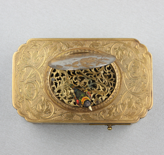 Antique Gilt bronze singing bird box, by Flajoulot